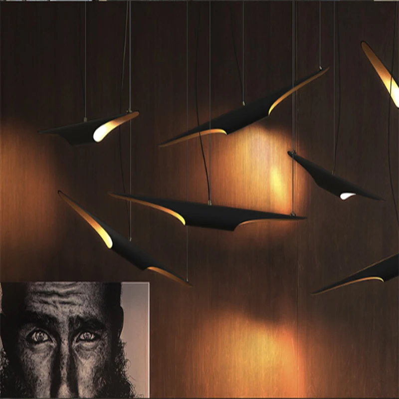 Декоративная Подвесная лампа промышленная черная + Золотая для ресторана|lighting