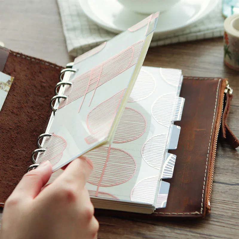 5pcs A5/A6 Inner Pages Organizer Pink Notebook Index Paper Separator Stationary 6 Holes Loose Spiral Dividers | Канцтовары для