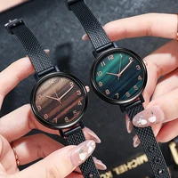 fashionable casual ladies watch quartz noctilucence high rubber steel mesh rose gold waterproof ladies watch dropshipping