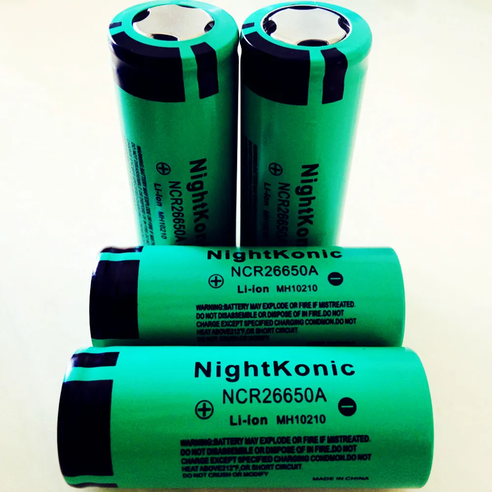 Высококачественный Nightkonic 26650 аккумулятор 5000mAh 3,7 V 50A литий-ионный аккумулятор для светодиодный фонарь - Цвет: 4 pcs 26650 battery