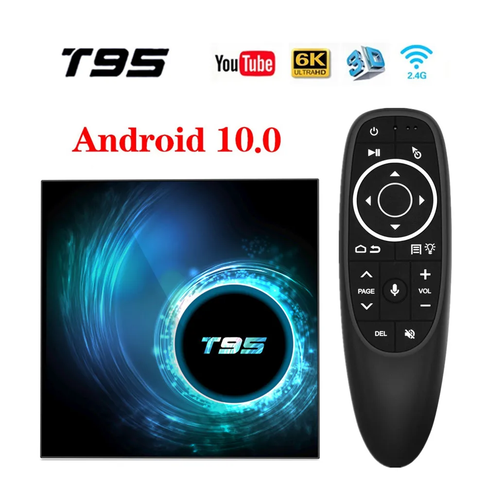 ТВ-приставка T95 Smart Android 10 4 + 32/64 ГБ 6K Wi-Fi | Электроника