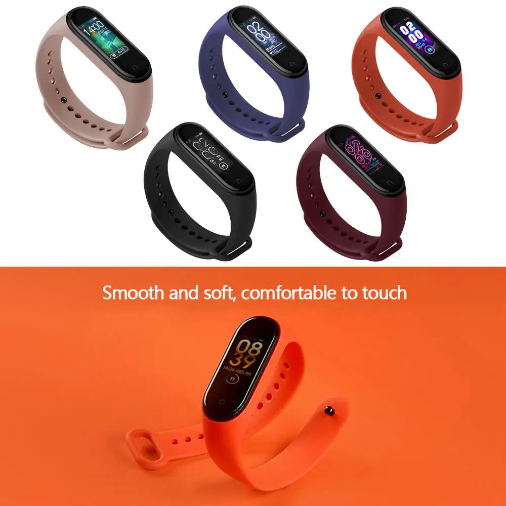 Оригинальный силиконовый браслет Xiaomi Mi Band 4 3 розовый ремешок для запястья