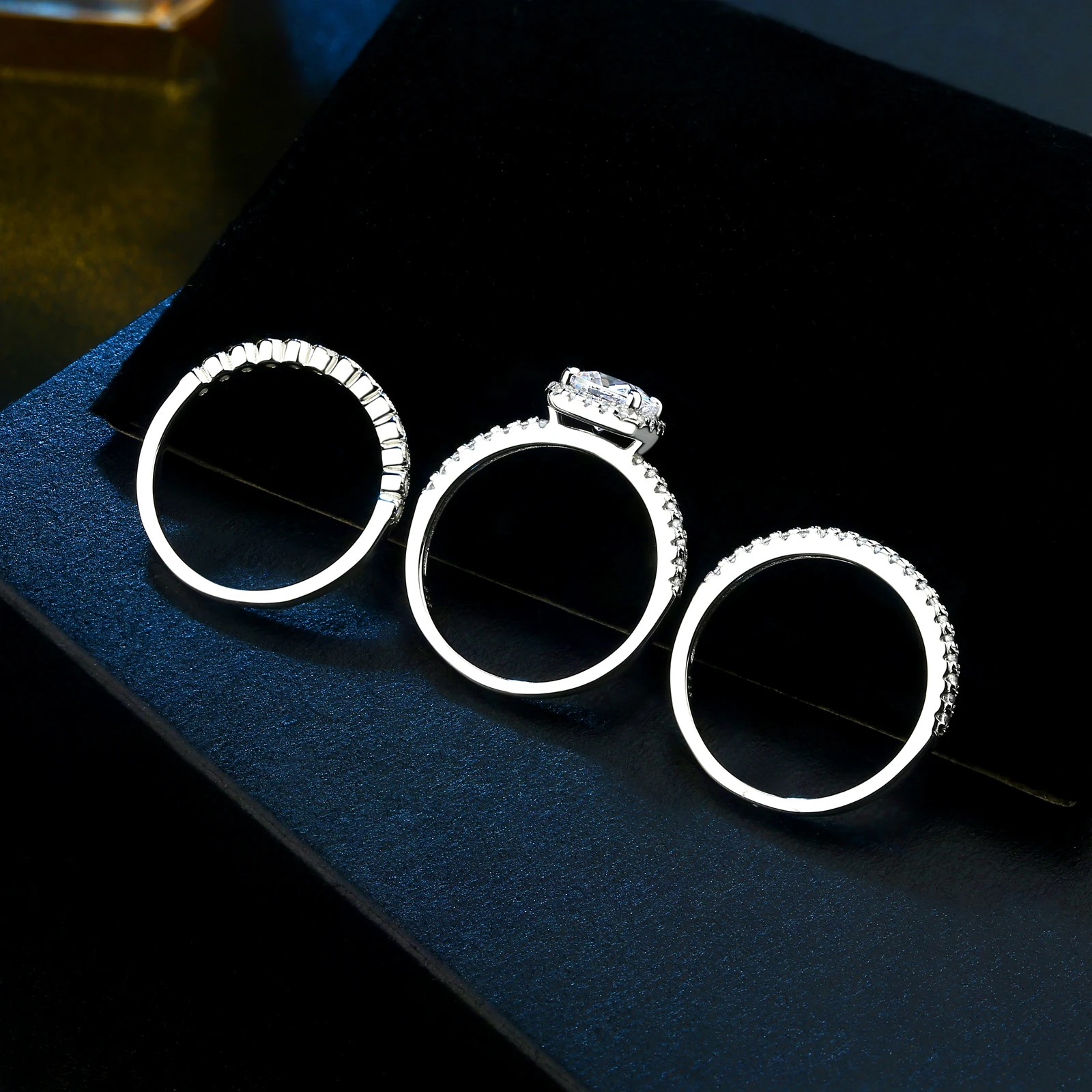 Женский браслет для помолвки Newshe набор из 3 предметов серебра и натуральной 925