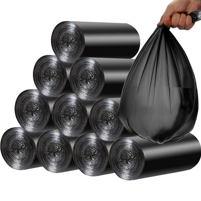 

50Pcs/Roll Garbage Bags Household Disposable Plastic Trash Bags Home Storage Kitchen Bathroom Thickening Cleaning Waste Bag