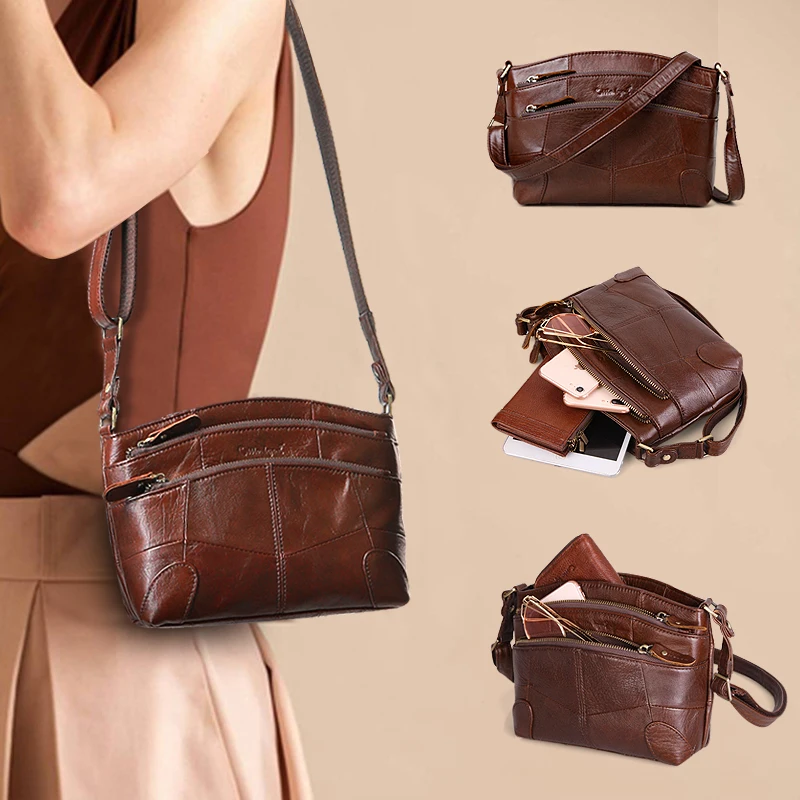 

Cobbler Legend Vintage Genuine Leather Bag Female Small Women Handbags Bags for Women 2018 Multi Pockets Shoulder Crossbody Bag