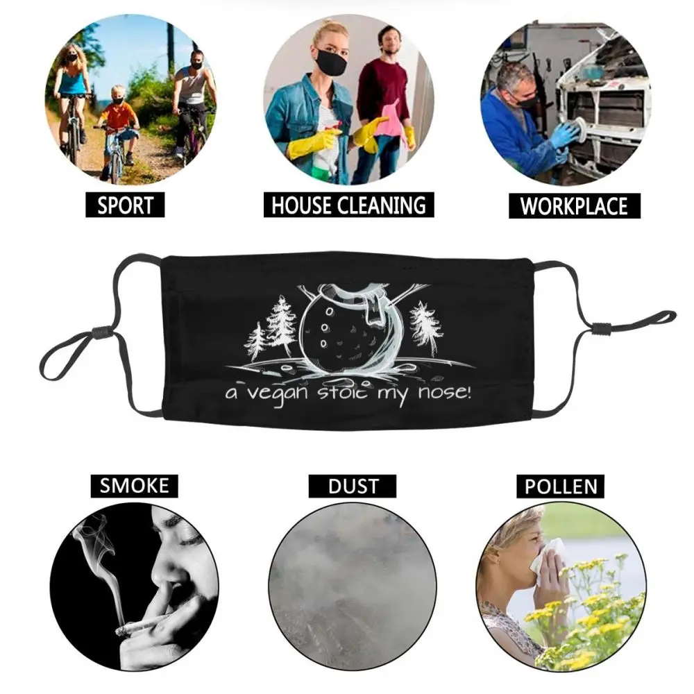 

Unisex Adult A Vegan Stole My Nose Face Mask Anti Haze Dust Veganism Protection Cover Respirator Non-Disposable Mouth Muffle