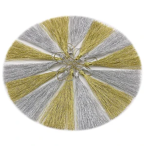 Подвеска-закладка для рукоделия, из полиэстера, золотистая, шелковая, серебристая, 32 шт.лот