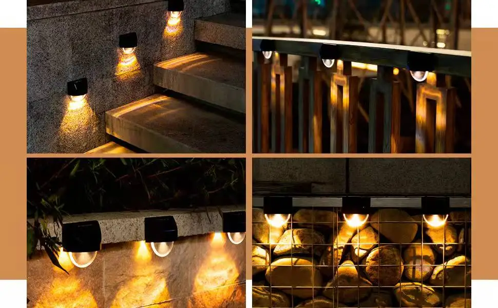 

Outdoor Waterproof Solar LED Lights Garden Stair Fence Wall Lights Solar Deck Decoration Spot Lights