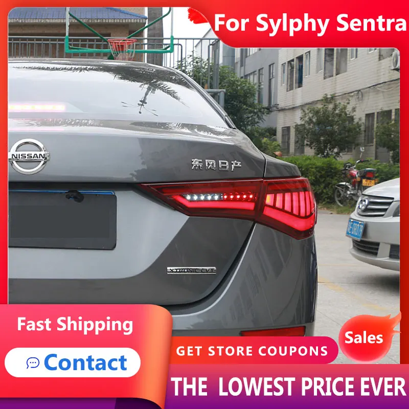 

HANA для Nissan Sylphy задние фонари 2019 2020 2021 Новый Sentra светодиодный задний фонарь DRL сигнал тормоз Обратный Авто аксессуары