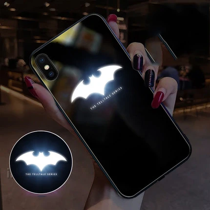 3 EKIND чехол из закаленного стекла для телефона для iPhone X XS XSMAX со светодиодным логотипом, роскошный стеклянный чехол для iPhone, защитный чехол для телефона - Цвет: 3