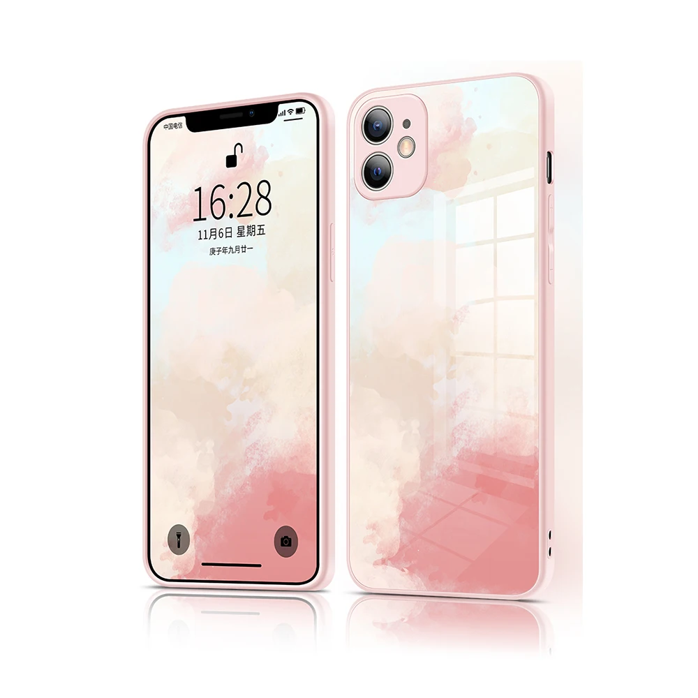 Чехол из жидкого стекла для IPhone 13 Mini/13/13 Pro Max роскошный модный градиентный чехол