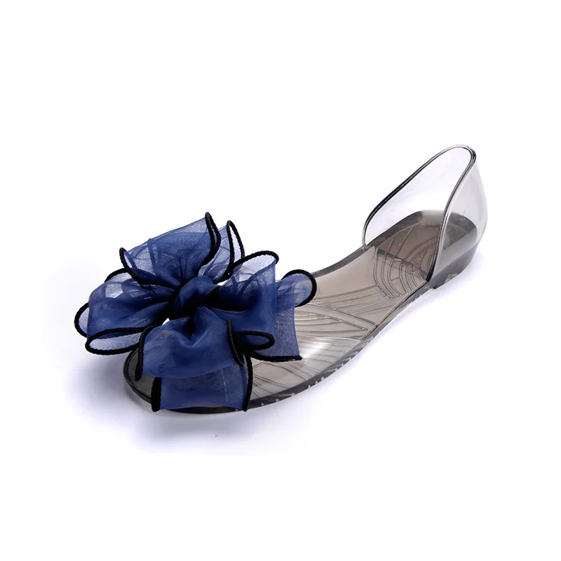 Сандалии-желе женские прозрачные Повседневная пляжная обувь на плоской подошве