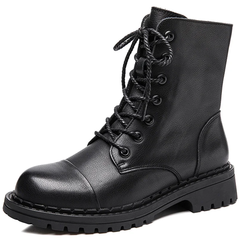 Женские Кожаные Ботинки Martin Высококачественная обувь с боковой молнией новая