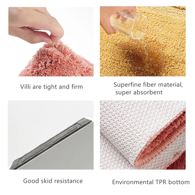 

Superfine Fiber Bathroom Carpet Antiskid Floor Mat For Bathtube Side Bath Mat Toilet Rugs Bathroom Doormat 50*80cm tappeto bagno