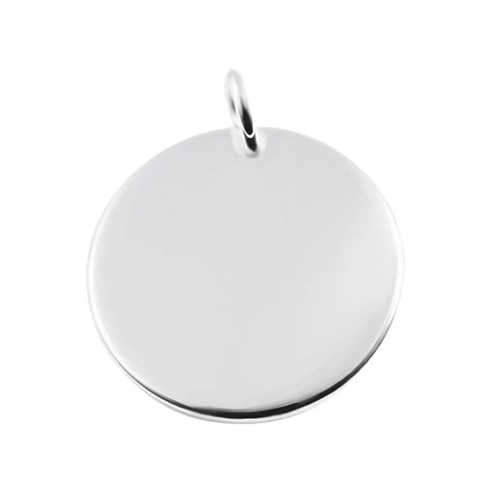 Унисекс для мальчиков и девочек круглая бирка Посеребренная Подвеска ювелирное