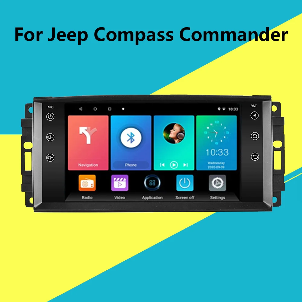 2 Din Android автомобильный Радио мультимедийный плеер навигация GPS для jeep Compass Commander