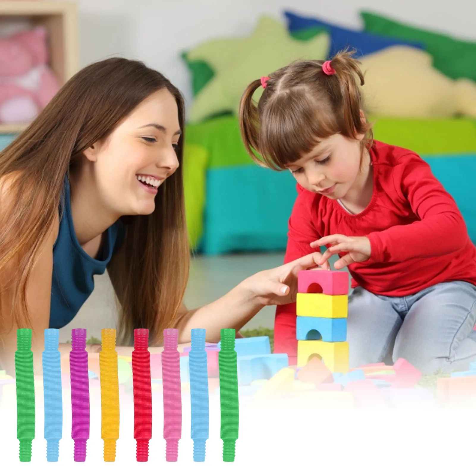 

Kids Mini Pop Tubes Fidget Toy Stress Relief Sensory Therapy Toy