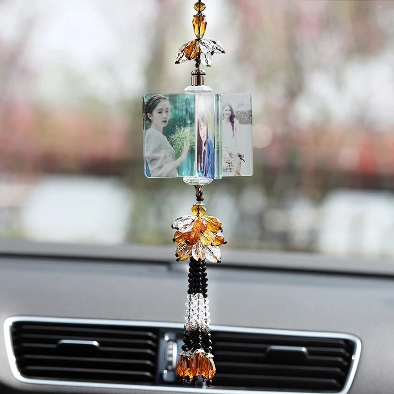 

Creative Car Pendant Photo Frame Auto Ornaments Interior Rear View Mirror Decoration Love Family Girl Friends Photos Cars Gifts