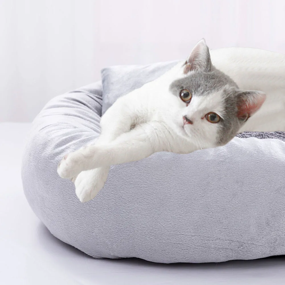 

Soft Bed Cat Sleeping Basket Plush Warmer Pet Mat Cute Comfortable Kennel Dog Cat Teddy Cushion Portable Supplies