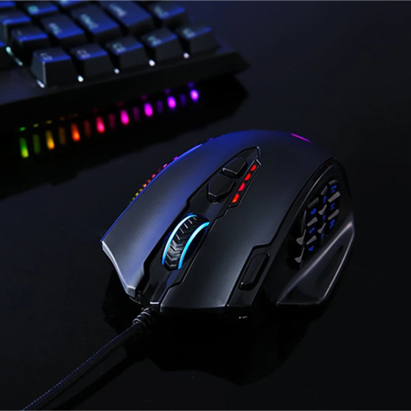 Проводная лазерная игровая мышь Redragon IMPACT M908 12400 DPI с 19 программируемыми кнопками и