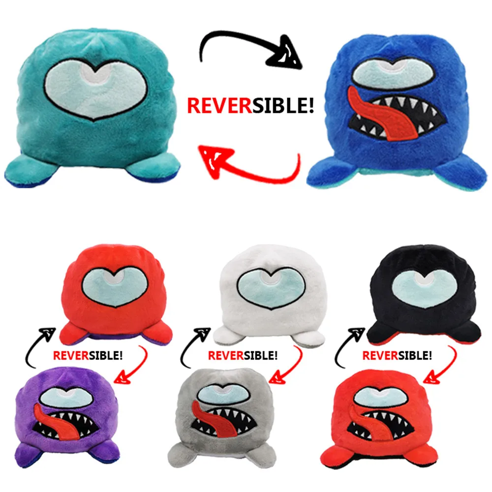 

Pulpo Anime Plushie Reversible Flip Two-sided Among Us Plush Toy Kawaii Amongus Stuffed Animals Doll Toys for Kids Birthday Gift