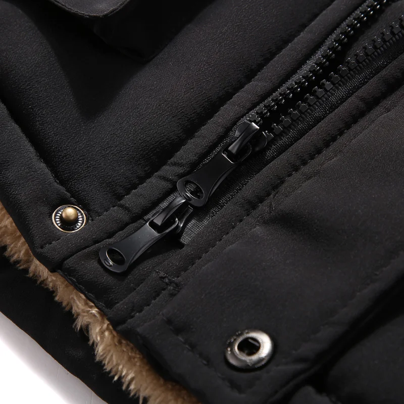 

8XL Men Winter New Long Casual Casual Thick Fleece Cotton Clothest Men Outdoor Fashion Warm Thick Pockets Parkas Trench Men