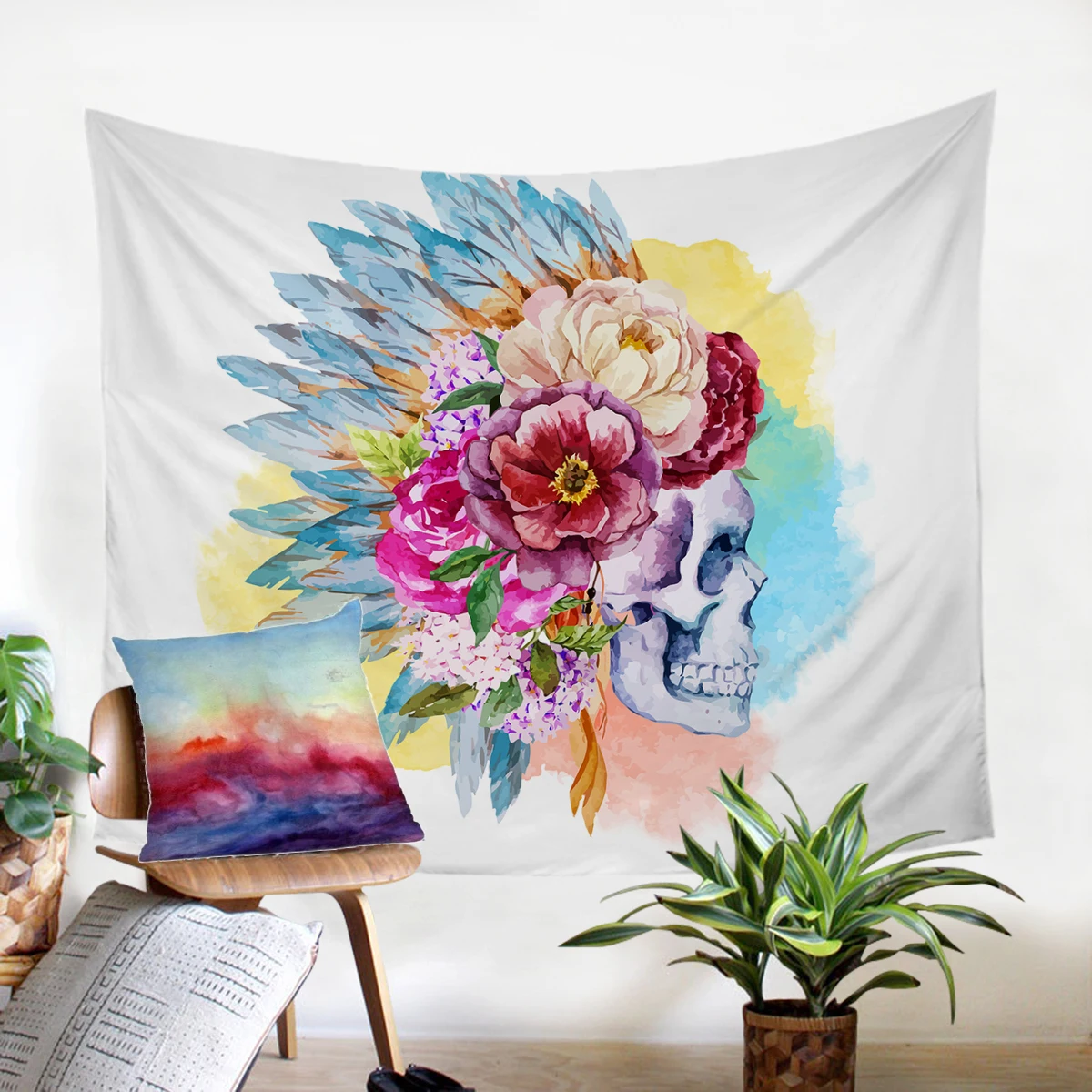 Гобелен с животными художественная настенная живопись бохо декор для гостиной