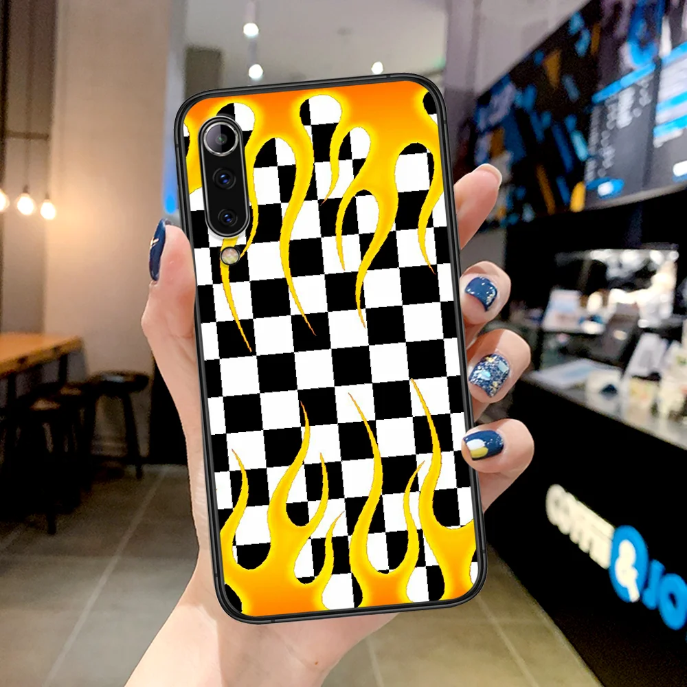 

Luxury Lattice Flame Art Phone Case For Xiaomi Mi Note 10 A3 9 MAX 3 A2 8 9 Lite Pro Ultra black Cover Tpu Etui 3D Coque Trend