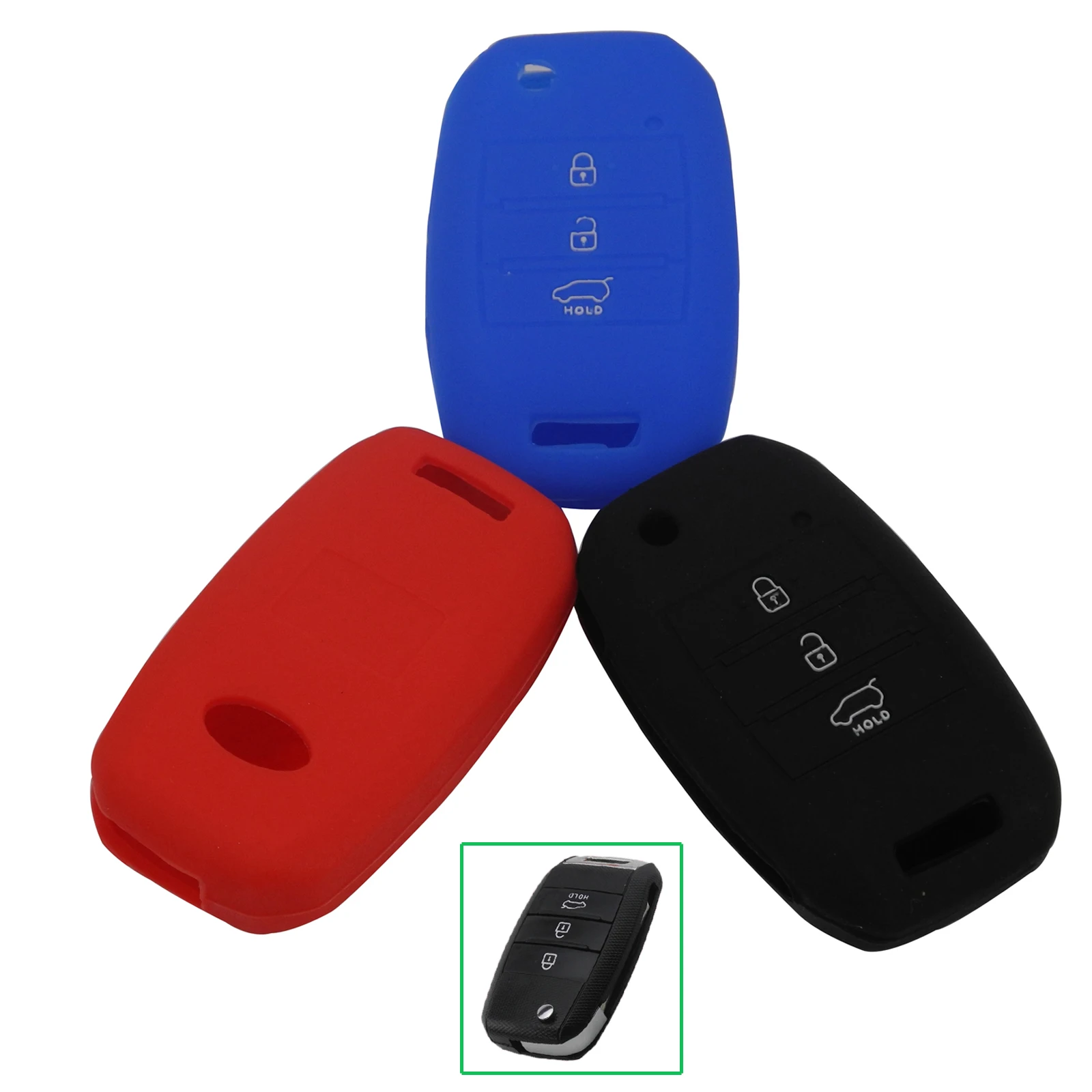 

Силиконовый чехол jingyuqin для дистанционного ключа автомобиля, чехол 3B Fob для KIA Sid Rio Soul Sportage Ceed Sorento Cerato K2 K3 K4 K5, защита