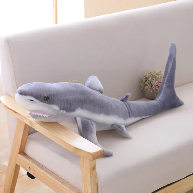 100/140 см Реалистичная серая плюшевая игрушка Акула мягкие куклы в виде рыбы мягкая