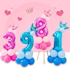 32 дюйма дорожной разметки порошковой краской цифровой любовь волна точка воздушный шар в виде короны День Рождения украшения алюминиевой фольги воздушный шар Детская юбилей