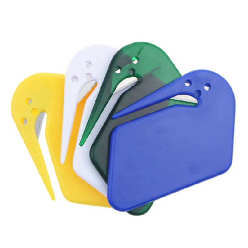 1PC Plastic Mini Letter Knife Mail Envelope Opener Safety Paper Guarded Cutter Blade Office Equipment | Канцтовары для офиса и