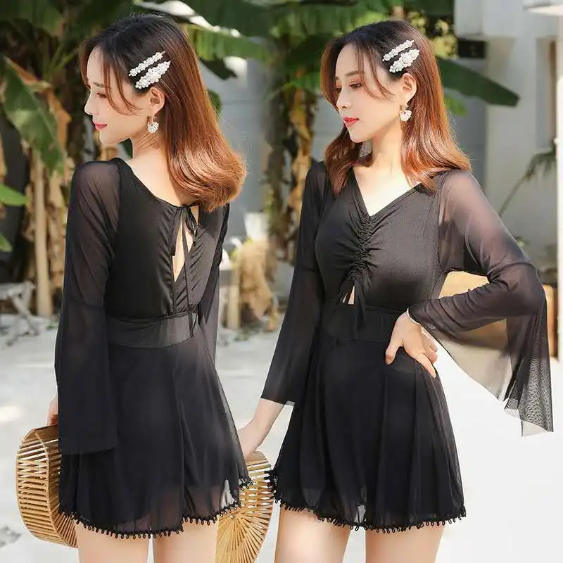 Новинка 2020 женский слитный купальник боксерские шорты консервативное покрытие