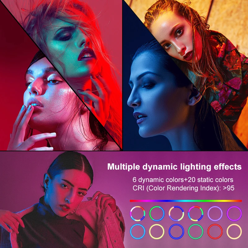 PYNSSEU 26/45 см RGB кольцевая лампа цветной светодиодный кольцевой светильник с 2 м