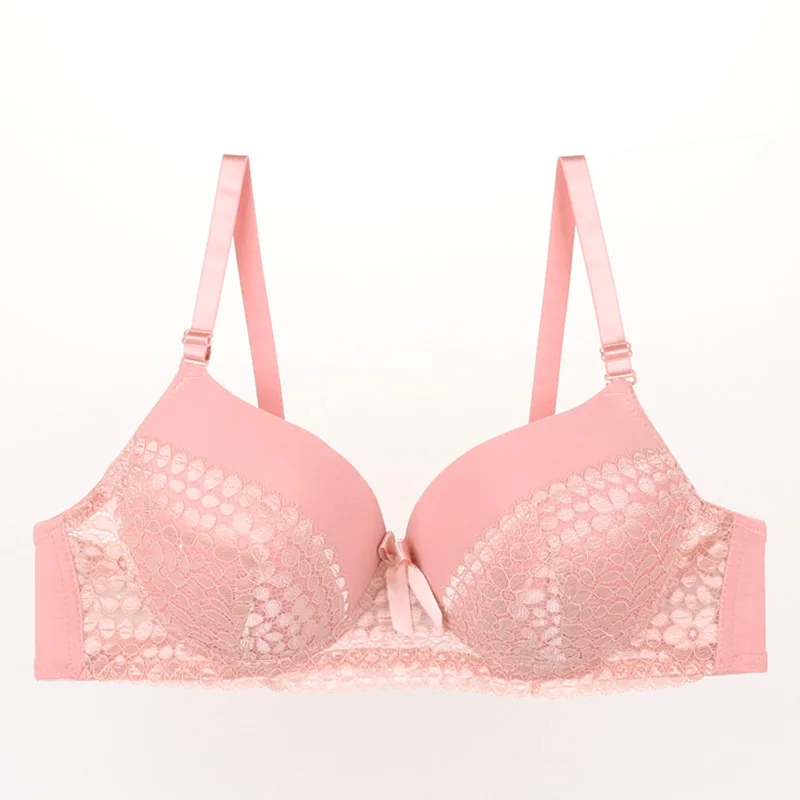 pink as picture Стильный бюстгальтер, сексуальное нижнее белье, цветочный кружевной бюстгальтер пуш-ап, глубокий v-образный вырез, вышивка, бюстгальтер, женское нижнее белье, для девушек, большой размер, бюстгальтер, полная чашка d - Цвет: pink as picture