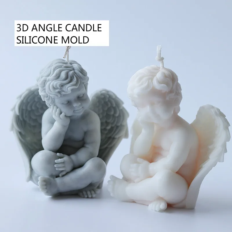 3D Angel Candle Silicone Mold European-style Little Angel Decoration Scented Candle DIY Candle Making Supplies Plaster Mold