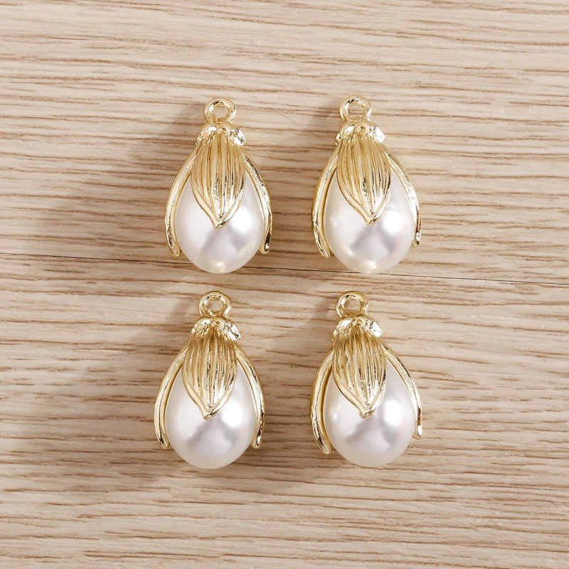 

8pcs 10*19mm Imitation Pearl Pendant Water Drop Beads Charms for Making Earrings Necklace DIY Handmade Jewelry Accessories