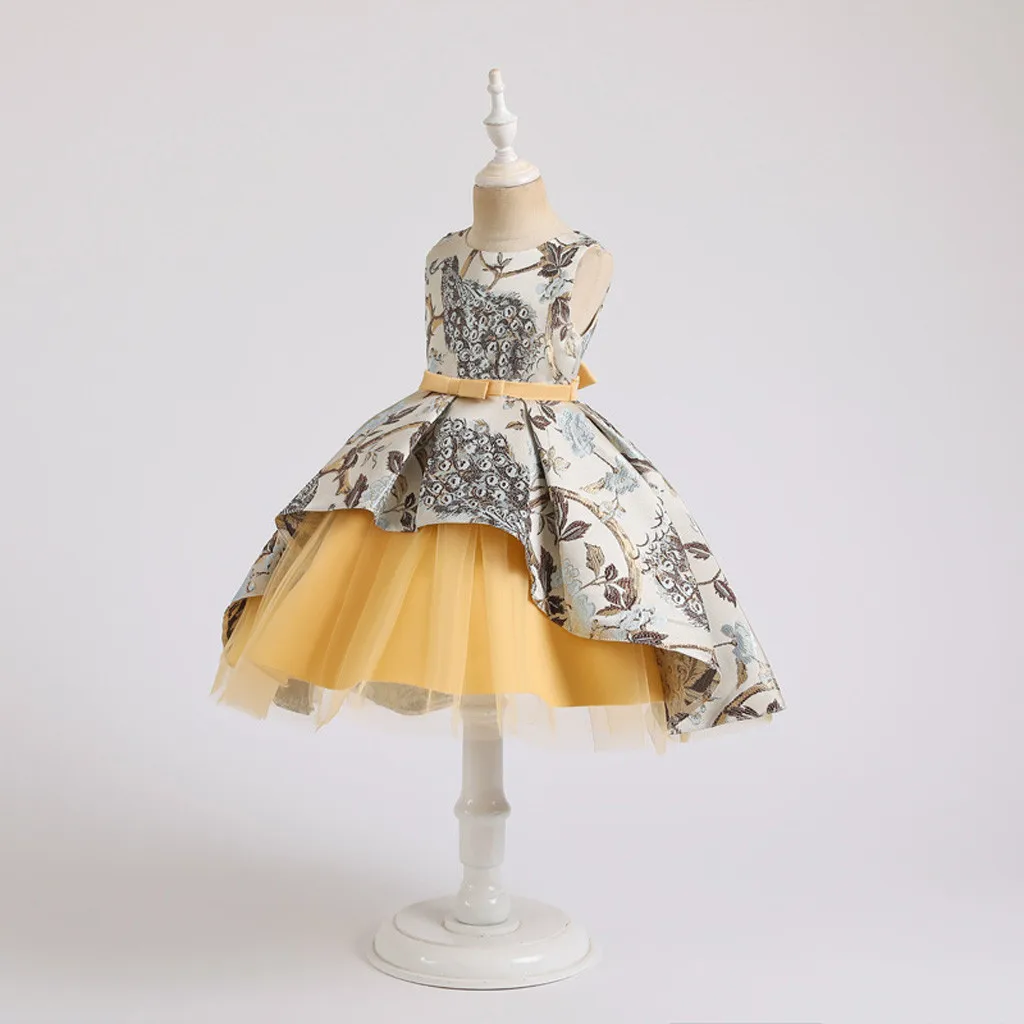 Детское платье-пачка с цветочным рисунком Платье принцессы для дня рождения