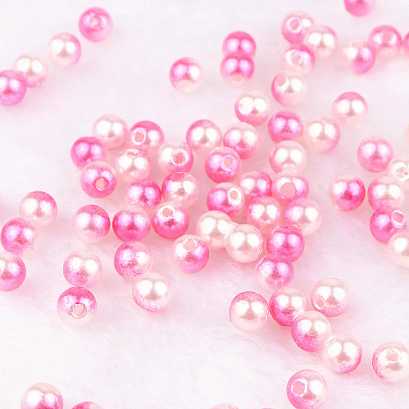 Круглые бусины с отверстием Разноцветный жемчуг имитация акрилового жемчуга 100