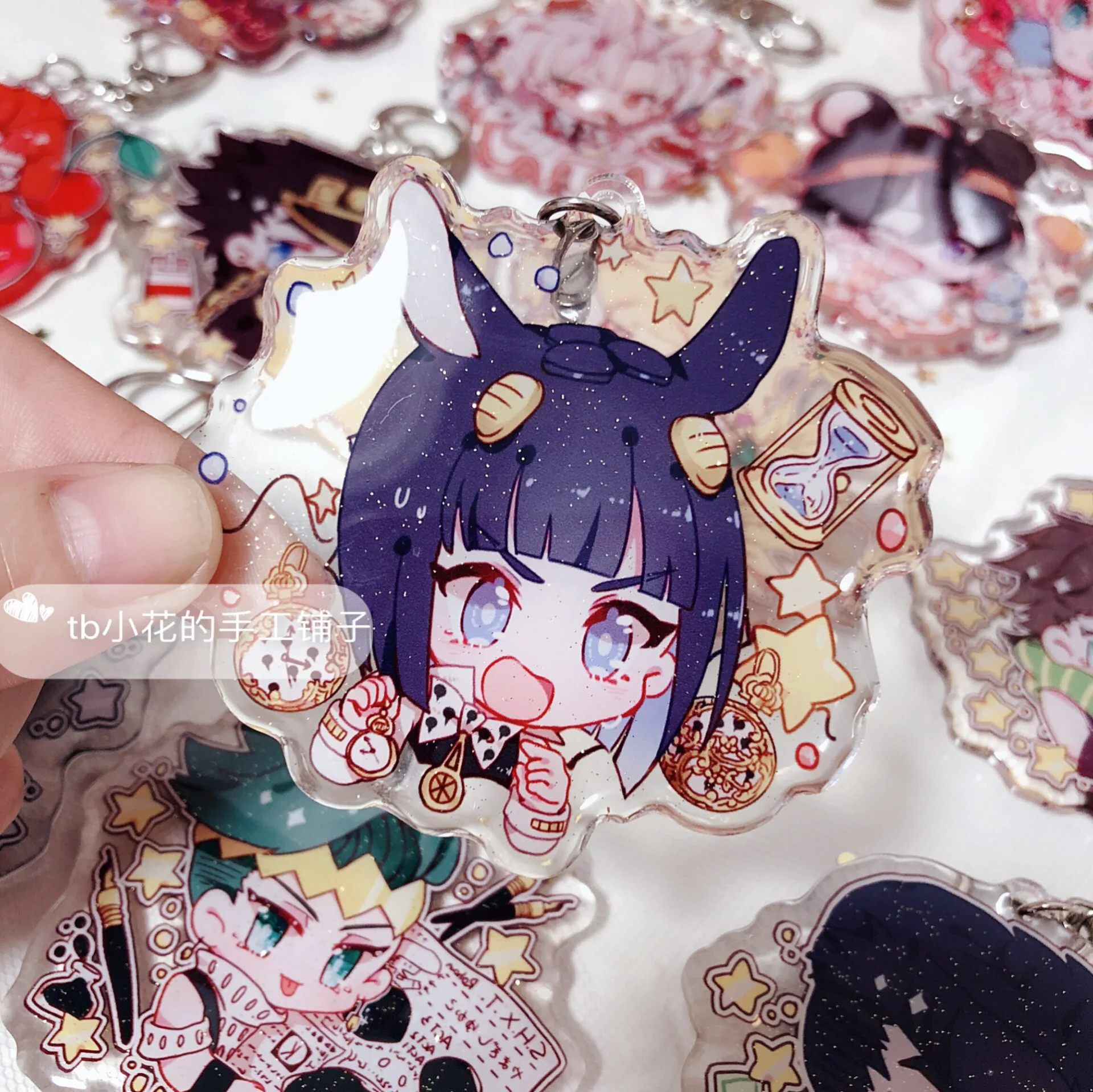 JOJO невероятное приключение Золотой ветер Bucciarati Kujo JotaroHigashikata Josuke фигурка Косплей акриловый брелок Подвеска для ключей - Цвет: 16