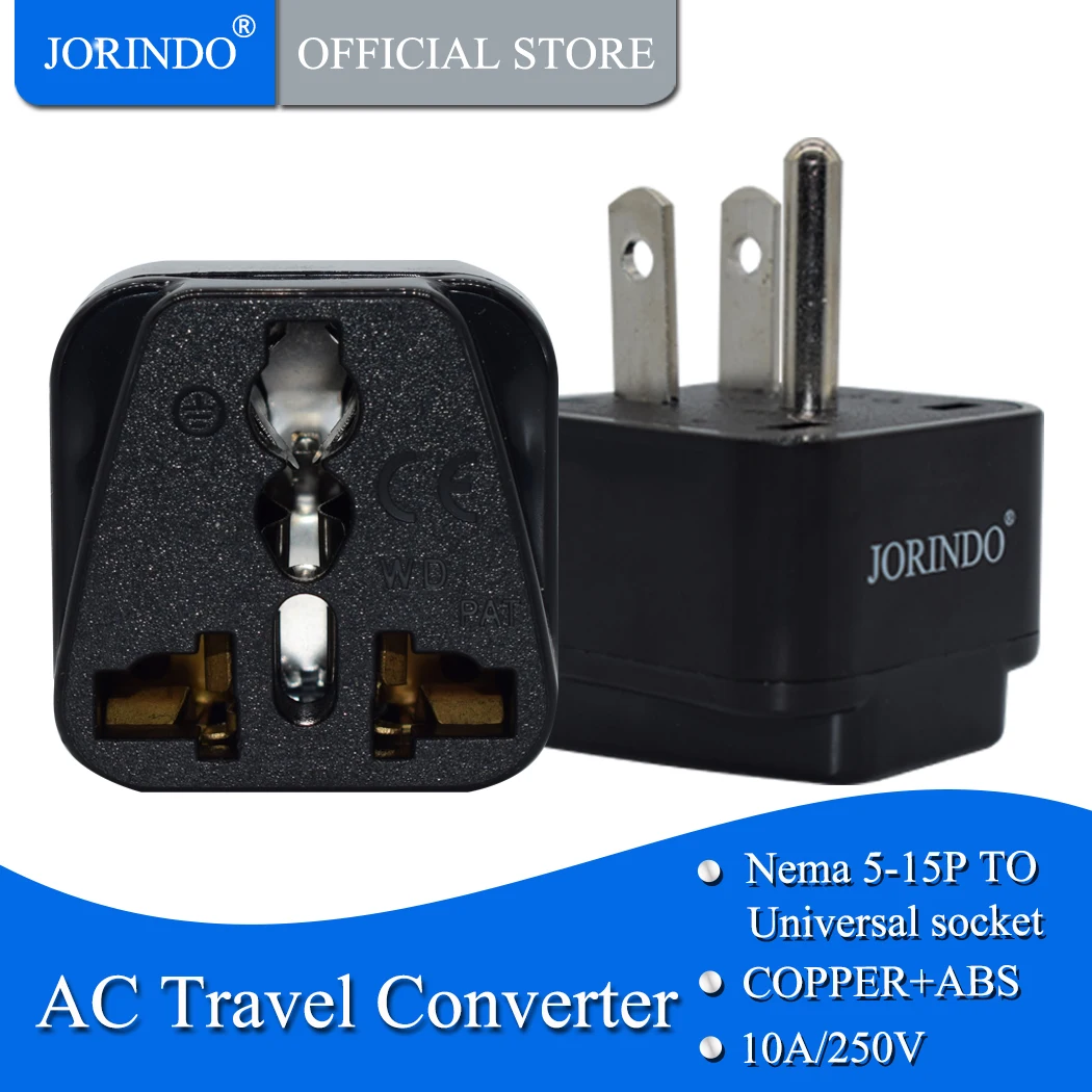 JORINDO Black whtie 250В 10А/16А медная универсальная американская заземленная штепсельная