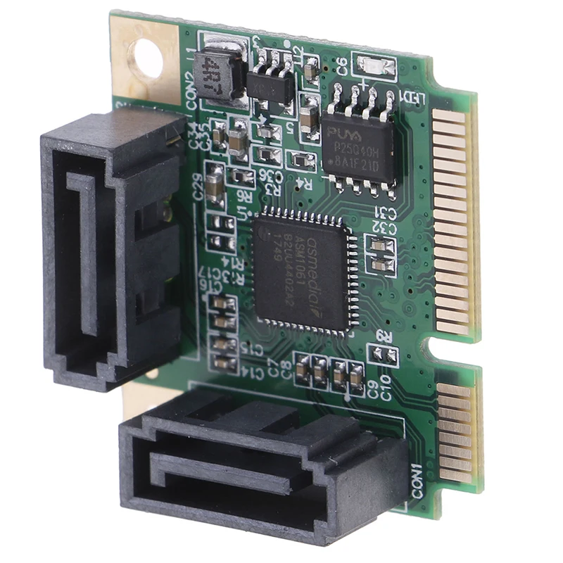 

Mini PCI-E PCI express to SATA 3.0 converter hard drive extension card 2 ports