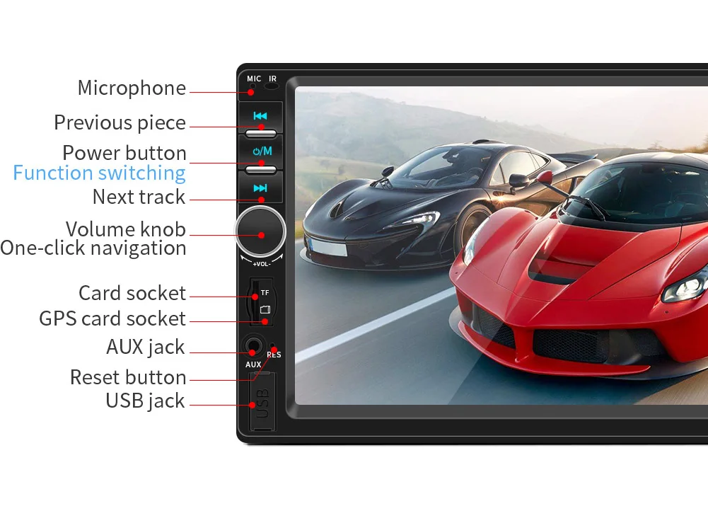 7 &quotHD Авторадио мультимедийный плеер MP5 2DIN Авто экран сенсорный аудио