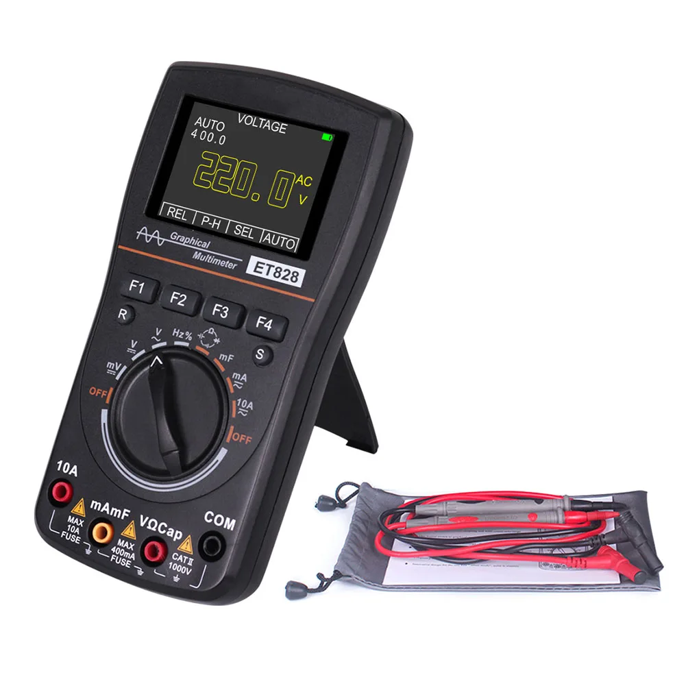 

2 In 1 Digital Display HD Graphical 2.4inch Color Screen Oscilloscope Multimeter 1MHz Bandwidth Intelligent DIY Electronic Test