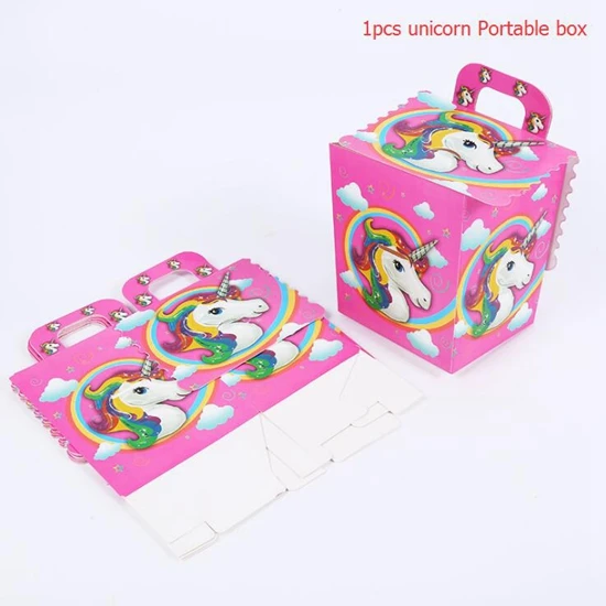 hand candy box Единорог тема вечерние Unicornio одноразовая посуда Единорог Декор поставки День Рождения украшения Дети Единорог вечерние сувениры - Цвет: hand candy box