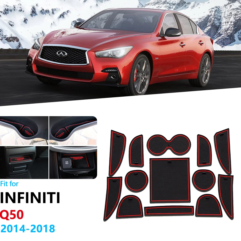 Противоскользящий резиновый коврик для ворот Infiniti Q50 V37 2014 2015 2016 2017 2018 аксессуары