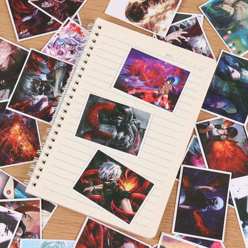 

30PCS/Pack Tokyo Ghoul Cartoon Anime PVC Stickers Laptop Fridge Skateboard Suitcase DIY Graffiti Sticker