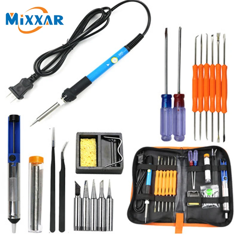 Электрический паяльник с регулируемой температурой ZK20 комплект из 5 портативных