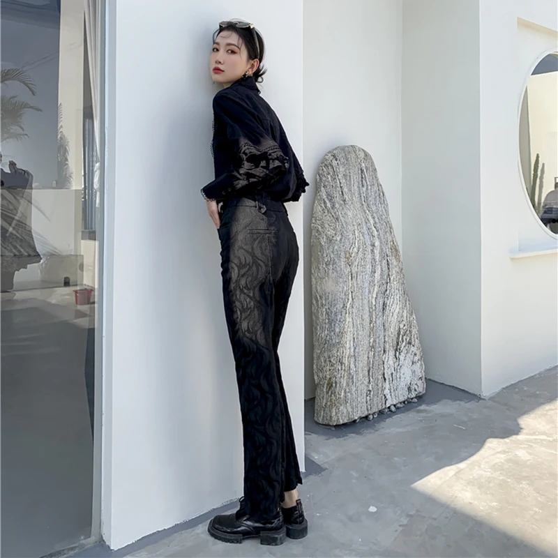 

XIZIHUPAN Black Pants For Women High Waist Full Length Casual Large Size Straight Trousers Female 2021 Spring Clothes Fashion