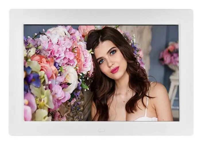 Цифровая фоторамка 10," HD TFT-LCD 1024*600 Цифровая фоторамка Будильник MP3 MP4 видеоплеер - Цвет: WHITE-1